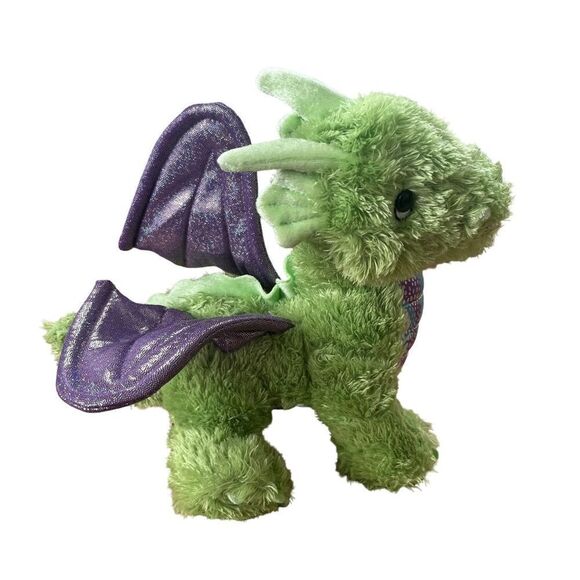 Melissa & Doug Zephyr Winged Dragon Green Purple Metallic Stuffed Plush Animal - Picture 1 of 12